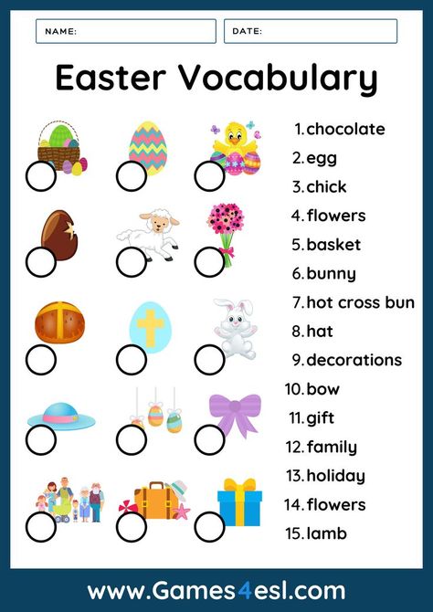 Esl Easter Worksheets, Easter Fun Worksheets, Easter Symbols For Kids, Easter English Worksheet, Easter Lesson For Kids, Easter Reading Activities, Easter Worksheets For Kids, Easter Symbols, Easter Classroom