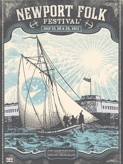 NPR Music live from the 2012 Newport Folk Festival. Watch live all weekend, including sets from Wilco, Alabama Shakes, My Morning Jacket and more. Newport Folk Festival, Music Festival Poster, Folk Festival, Festival Poster, Newport Rhode Island, Rock Posters, Festival Posters, Gig Posters, Folk Music