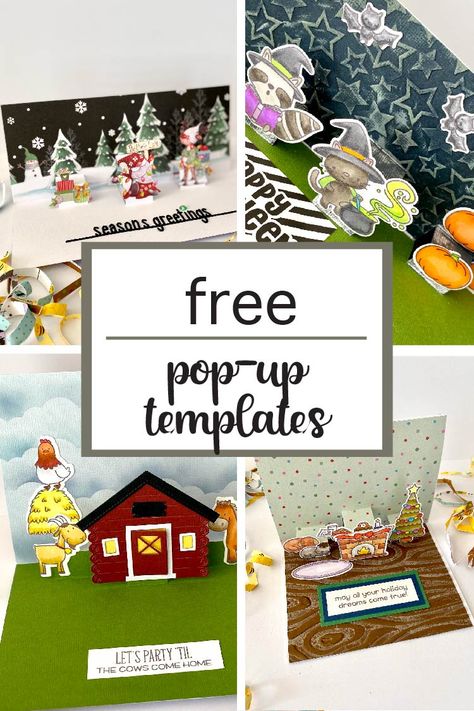 3 Simple Pop-Up Card Templates and Ideas Printable Pop Up Cards Templates, Pop Up Card Templates Free Printable Diy, Pop Up Template Free Printable, Pop Up Card Templates Free Printable, Pop Up Card Printable, Pop Up Cards Diy Templates, Diy Pop Up Cards, Pop Up Invitation, Pop Up Card Templates