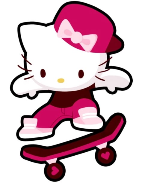 Hello Kitty Skateboarding Picture Wallpaper, Kitty Pictures, Hello Kitty Pictures, Profile Pics, Skateboarding, We Heart It, Skateboard, Graffiti, Hello Kitty