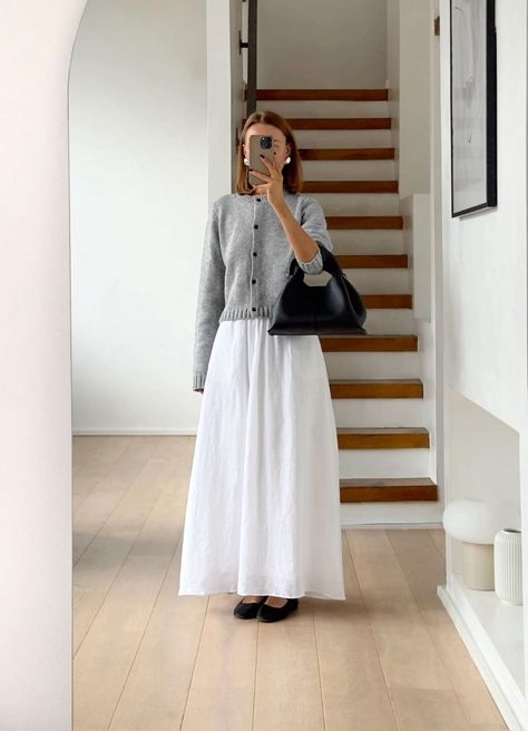 Black Linen Skirt Outfit, Linen Skirt Outfit, Black Linen Skirt, 2024 Wardrobe, Resin Buttons, Everyday Casual Outfits, Cute Modest Outfits, Cardigan Long Sleeve, The Foster