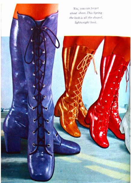 go go boots I nearly died when I got my 1st pair...loved them! 1979 Fashion, Groovy Colors, 70s Boots, Fashion Shoot Ideas, 70s Clothes, Go Go Boots, Fashion Design Ideas, 60s And 70s Fashion, Back In My Day