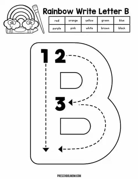 Free printable blank letter B worksheets and learning center mats. These big block letters are not only engaging, but they build letter recognition and fine motor skills too! Great for preschool learning centers with playdough mats, mini-erasers, dab & dot BINGO markers, and more. Letter B Fine Motor Activities, Letter B Ideas For Preschool, Letter B Lesson Plans Preschool, B Worksheets Preschool, Letter B Worksheets For Preschool, Letter B Activities For Preschool, Letter B Preschool, B Worksheet, Letter Formation Worksheets