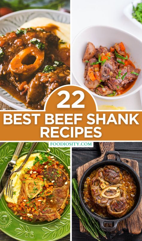 Delve into the rich flavors of beef with our collection of 22 best beef shank recipes. These dishes showcase the depth and versatility of beef shank, from slow-cooked stews to savory braises. Click to uncover recipes that transform this cut into tender, flavorful masterpieces! Beef Shank Recipes, Beef Shank Slow Cooker, Shank Recipes, Beef Shank Soup, Leftover Beef Recipes, Beef Shank Stew, Beef Shank Recipe, Leftover Beef, Healthy Beef Recipes