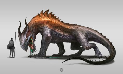 Dragon concept by Fesbraa.deviantart.com on @DeviantArt Dragon Concept, Beast Creature, Fantasy Beasts, Creature Drawings, Monster Concept Art, Alien Creatures, Fantasy Monster, Fantasy Creatures Art, Mythical Creatures Art