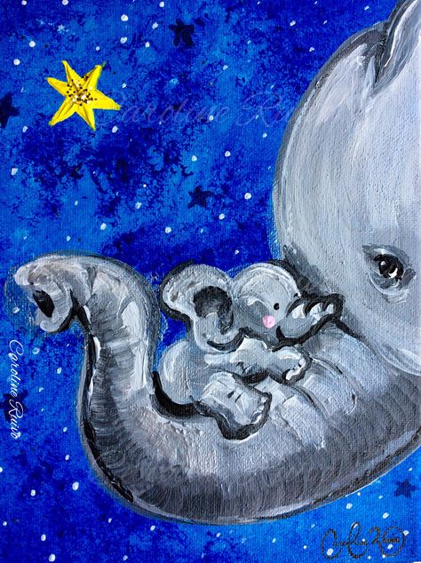 "Baby Boy” | Copyright © by Caroline Ruivo. Year: October 2017. Media: Acrylic Paint. Size: 8" x 10" on Stretched Canvas #CarolineRuivo #Acrylic #Painting #FineArt #Elephant #Nursery Elephant Canvas Painting Ideas, Paintings Of Elephants Acrylic, Elephant Painting Acrylic Easy Step By Step, Cartoon Elephant Painting, Canvas Elephant Painting, Cute Elephant Painting Acrylic Easy, Acrylic Painting Nursery, Acrylic Painting Canvas Animals, Canvas Painting Ideas For Nursery