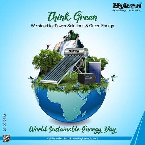 Once we invest on Solar Energy and install Solar devises in your homes, -Solar Water heaters, Solar Inverters etc - the Energy cost will go down...So, #Thinkgreen, #Besustainable .. Let's Power The Nation with Green Energy Solar Energy Design, Solar Water Heater, Water Heaters, Solar Inverter, Solar Water, Sustainable Energy, Clean Energy, International Day, Green Energy