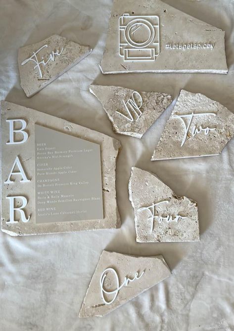 Granite Wedding Decor, Marble Table Numbers Wedding, Travertine Wedding Decor, Marble Table Numbers, Stone Wedding Decor, Stone Table Numbers, Marble Wedding, Wedding Inside, May Weddings