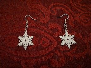 earrings-things - Search - Thingiverse 3d Printed Earrings, Printed Earrings, 3d Printed Objects, Snowflake Earrings, Earrings Christmas, 3d Printer, 3d Print, Art Sketches, 3d Printing