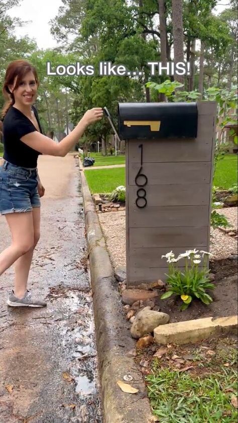 On a whim, I decided to update my mailbox because the old one was lacking style. I wanted something with a classic feel that would look nice and make it easier to see our house number. This DIY mailbox managed to stay under $50, which is a bargain for the updated curb appeal that it gave my house. How We Built a DIY MailboxFirst things first, I had to remove the old mail box and post from the ground. Once I got that out I was able to remove the mailbox from the post so that we could… Mailbox Update, Painting Upholstered Furniture, Black Mailbox, Fence Picket, Diy Mailbox, Mailbox Ideas, Fence Pickets, Mailbox Numbers, Mailbox Design