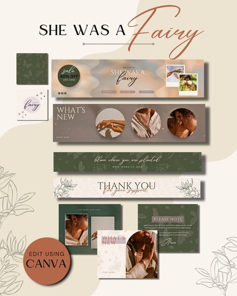 ✨ What's New ✨ Our best selling collection just got a little bigger. She was a Fairy has all of the Fairycore and Cottagecore vibes you've been looking for, for your brand. Now available as an Etsy branding kit ! Want to see this design in another template? Let us know below! ⬇⬇⬇ . . #shewasafairy #cottagecore #branding #brand #aestheticbranding #canvatemplates #canva Cottagecore Branding, Creative Studio Design, She Was A Fairy, Cottagecore Vibes, Etsy Branding, Branding Kit, Whats New, Creative Studio, You've Been