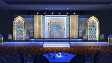 Event Booth Design, Moroccan Nights, Ramadan 2024, Simple Stage Decorations, Best Banner Design, Hostels Design, Corporate Event Design, Islamic Events, Moroccan Theme