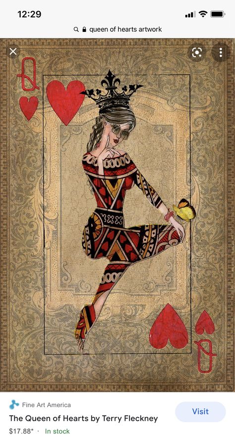 Card Wallpaper, Queen Of Hearts Card, Iphone Image, Hearts Playing Cards, Hearts Card, Playing Cards Art, The Queen Of Hearts, Playing Cards Design, Heart Canvas