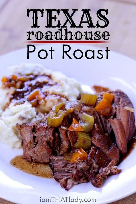 Pot Roast doesn't have to be boring! This Texas Roadhouse Pot Roast is PACKED with flavor. You will LOVE this! Resep Makanan Beku, Crockpot Pot Roast, Wallpaper Food, Slow Cooker Roast, Dump Meals, Pot Roast Slow Cooker, Texas Roadhouse, Pot Roast Recipes, Crockpot Beef