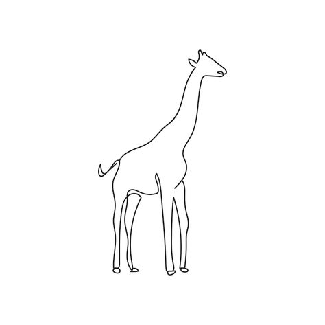 Vector hand drawn giraffe oneline contin... | Premium Vector #Freepik #vector #contemporary #doodle #cute-line #doodle-illustration Single Line Giraffe Tattoo, Single Line Art, Line Work Tattoo, Line Work, Doodle Illustration, Party Animal, Single Line, Vector Hand, Wire Crafts