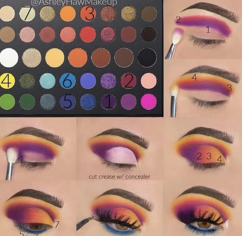 Eyeshadow Looks With James Charles Palette, Morphe 35a Palette Looks, Morphe X Meredith Duxbury Looks, Hawaii Makeup, James Charles Palette, Makeup Morphe, Drag Make-up, Makeup Pictorial, Tutorial Eyeshadow