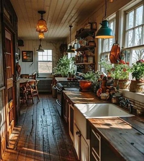 Where The Crawdads Sing House, Old House Kitchen, House Kitchen Ideas, Refresh Home, Where The Crawdads Sing, Brick Hearth, Wainscoting Panels, Scandi Home, Happy July