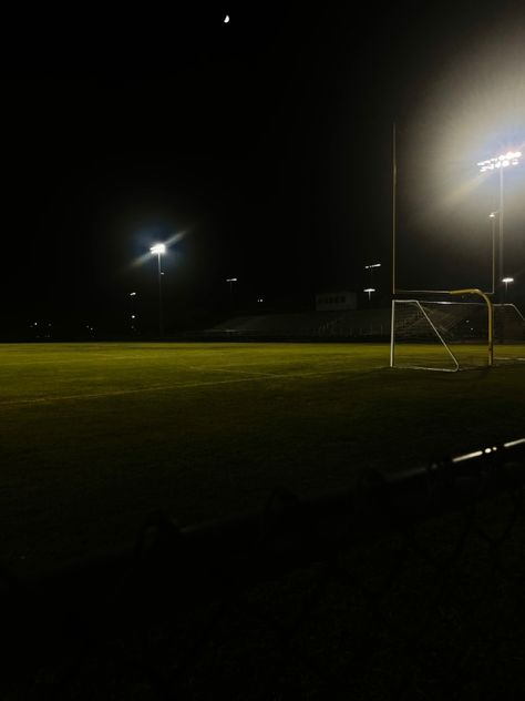 Walk pass soccer field late at night Soccer Field Aesthetic Night, Rainy Soccer Field, Dark Soccer Aesthetic, Dark Football Aesthetic, Soccer Field At Night, Football Field At Night, Soccer Field Aesthetic, Desk Collage, Football Stadium Wallpaper