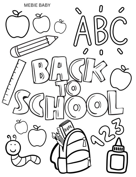 Its back to school time and we thought we would share a fun printable coloring page for your little ones to start off the school year! We hope you enjoy! Baby Blog, School Coloring Pages, 2nd Grade Worksheets, School Time, School Year, Coloring Sheets, Printable Coloring Pages, Abc, Back To School