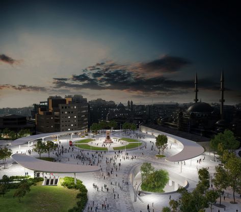 [Un]Beating Heart of Istanbul - Taksim Square Urban Design Competetion Public Square Design Architecture, Public Square Design, Square Urban Design, Taksim Square, Park Square, Urban Landscape Design, Public Square, Public Realm, Public Place