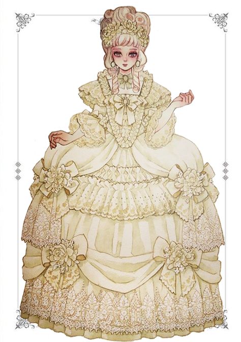 Sakizo, Princess Fantasy - Cinderella Sakizou Art, French Princess, Princess Fantasy, Rococo Fashion, Nostalgia Aesthetic, Fancy Art, Disney Princess Dresses, Fairytale Art, Art Dress