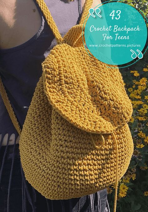 43 Crochet Backpack Pattern For Girls | Free Crochet Patterns Cute Crochet Backpack Free Pattern, Crochet Pattern Backpack, Free Backpack Crochet Patterns, Crochet Yarn Bag Pattern Free, Crochet Hiking Bag, How To Crochet A Backpack, Cool Crochet Projects Free, Crochet Cute Bag Pattern Free, Crocheted Backpack Patterns Free