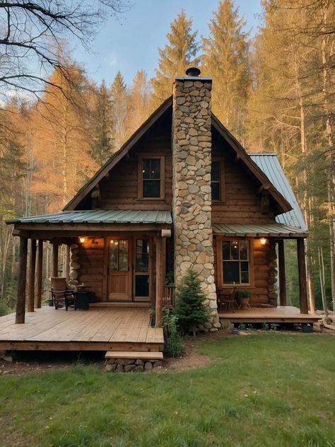 Simple Log Cabin, Cabin Homes Interior, Farm Cabin, Luxury Log Cabins, Log Cabin Rustic, Small Log Cabin, Hotel Interior Design, Log Cabin Homes, Cabins And Cottages