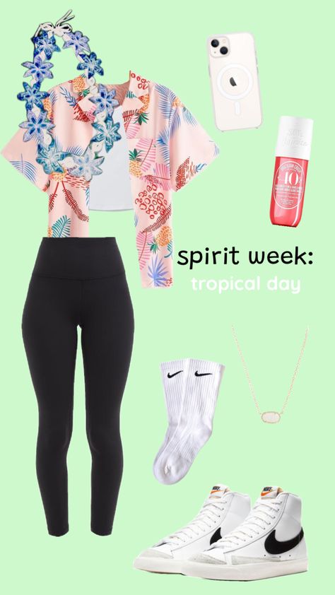 spirit week: tropical day 🌺 Tropical Day Spirit Week, Spirit Week Outfits, Football Themes, Dress Up Day, Spirit Week, Preppy Outfits, Dress Up, Football, American Football