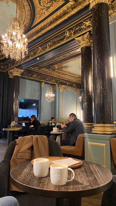 Travel Date Aesthetic, Paris Coffee Aesthetic, Coffee Paris Aesthetic, Coffee Shop In Paris, Paris Date Aesthetic, Paris Coffee Shop Aesthetic, Shopping Date Aesthetic, Opera Date, Aesthetic Starbucks Coffee