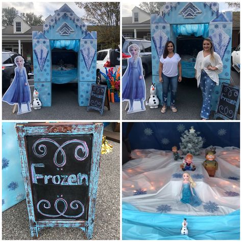 Frozen Castle Trunk Or Treat, Frozen Theme Trunk Or Treat, Disney Princess Trunk Or Treat, Castle Trunk Or Treat, Frozen Trunk Or Treat, Baby Easter Pictures, Elsa Castle, Frozen Halloween, Frozen Castle