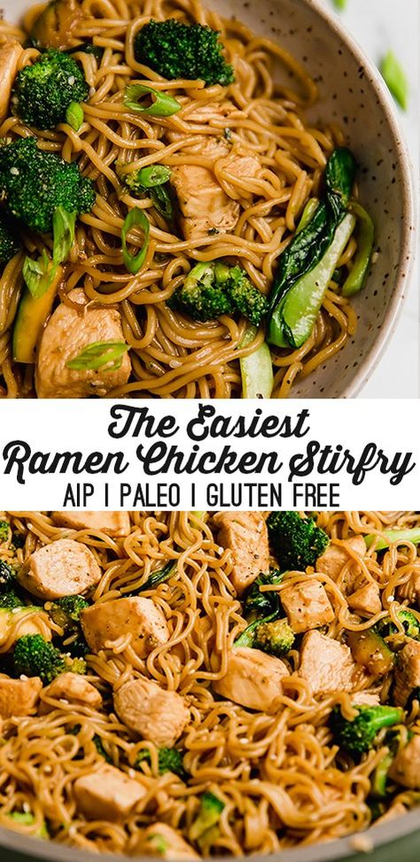 Chicken And Ramen, Gluten Free Ramen, Gf Dinner, Ramen Stir Fry, Dairy Free Recipes Dinner, Aip Paleo Recipes, Soy Free Recipes, Gluten Free Recipes For Dinner, Gluten Free Dairy Free Recipes