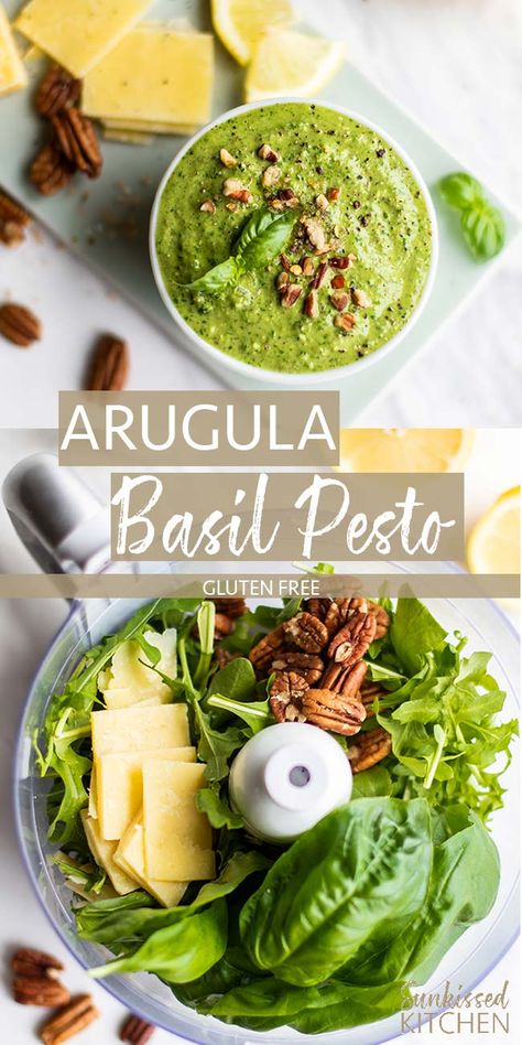 Pecan Arugula Basil Pesto / A spicy and bright pesto with toasty pecans. This is the perfect homemade pesto recipe for tons of dishes! | SUNKISSEDKITCHEN.COM | #SunkissedKitchen #pesto #arugula #basil #lemon #pecans Crockpot Fruit, Tofu Meals, Pesto Arugula, Homemade Pesto Recipe, Gluten Free Pesto, Dishes Recipe, Arugula Recipes, Arugula Pesto, Italian Foods