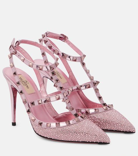 Designer Shoes for Women | Shop at Mytheresa Branded Heels, Bougie Closet, Photoshoot Shoes, Valentino Heels, Pink Lotus Flower, Jeweled Shoes, Velvet Pumps, Rose Shoes, Jeweled Sandals