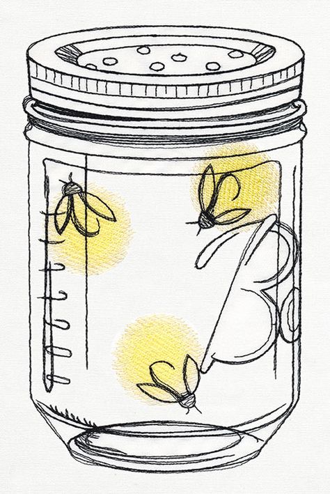 Firefly Jar, Firefly Tattoo, Ball Canning, Ball Canning Jars, Fireflies In A Jar, Waffle Weave Towels, Jar Design, Urban Threads, Canning Jar