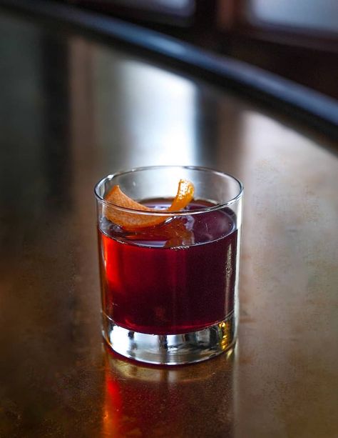 In Employees Only Los Angeles' low-ABV Negroni, a full-bodied red wine stands in for the gin bringing a dark fruity juiciness to the classic. Rye Whiskey Cocktail, Maraschino Liqueur, Cocktail Recipes Whiskey, Wine Stand, Orange Twist, Angostura Bitters, Tequila Cocktails, Whiskey Cocktails, Beer Recipes