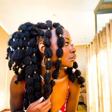 Black Bubble Braids, Bubble Braid Black Women, Bubble Braids Black Women, Hairstyles On 4c Hair, Puff Braids, Poodle Braids, Puff Hairstyles, Afro Puff Hairstyles, Dream Hairstyles