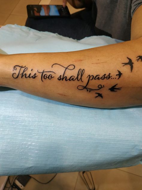 This Too Shall Pass Quote Tattoo Symbol, This Too Shall Pass Quote Tattoo, This Too Shall Pass Quote, Passing Quotes, Small Bird Tattoos, Quote Tattoo, Bird Tattoos, This Too Shall Pass, Symbol Design