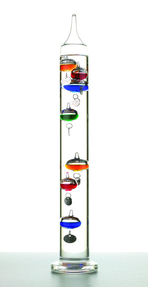 How does a Galileo thermometer work? Glass Thermometer, Science Home Decor, Galileo Thermometer, Science Bedroom, Little Beach House, Cat Species, Retro Gadgets, Holiday Birthday, Science Classroom