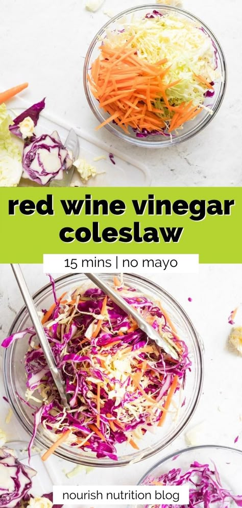 Red Wine Vinegar Slaw Cabbage Salad, Slaw Vinaigrette, Red Wine Vinegar Coleslaw Recipe, Vinegarette Coleslaw, Coleslaw With Italian Dressing, Red Coleslaw Recipe, Vinaigrette Coleslaw Recipe, Slaw With Vinegar Dressing, Recipes With Red Wine Vinegar