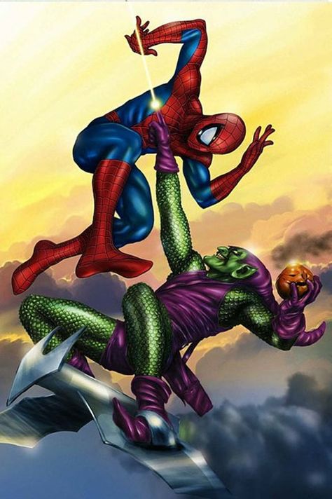 #Spiderman #Fan #Art. (Spider Man vs Green Goblin) By: Bennyotavio. (THE * 5 * STÅR * ÅWARD * OF: * AW YEAH, IT'S MAJOR ÅWESOMENESS!!!™)[THANK Ü 4 PINNING!!!<·><]<©>ÅÅÅ+(OB4E) Spider Man Vs Green Goblin, Spiderman Vs Green Goblin, Mike Mayhew, Art Alien, Spectacular Spider Man, Hero 3, Green Goblin, Ultimate Spiderman, Amazing Spider Man