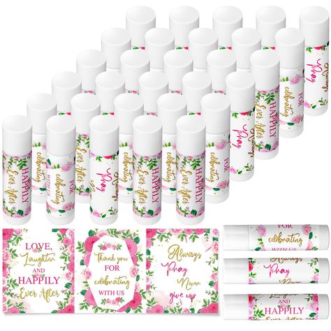 PRICES MAY VARY. Wedding Appreciation Gifts for Guests: you will get 30 pcs bulk wedding lip balms in 3 different styles, printed beautiful pink floral pattern and pink bronzing thanks words; Sufficient quantities can meet your wedding lip balms bulk, bridal shower lip balms gift, baby shower lip balms, super cute small gifts and guests will enjoy them Wedding Theme Design: these wedding bridal shower favors are designed with classic wedding theme, and the elegant floral and leaf kraft stickers Couples Bridal Shower Favors, Gifts For Bachelorette Party, Bridal Shower Favors For Guests, Gifts For Bachelorette, Wedding Lip, Quince Party, Wedding Lips, Classic Wedding Themes, Wedding Theme Design