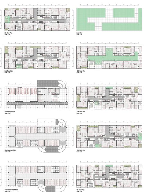 Parking Plan, Residential Building Plan, Residential Architecture Apartment, Case Minecraft, Hotel Floor Plan, Architectural Orders, Hotel Floor, Apartment Floor Plan, Hotel Plan