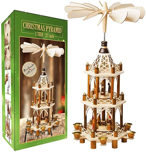 Christmas Gifts List, Wood Nativity Scene, Christmas Candleholders, German Christmas Pyramid, German Christmas Decorations, Wood Nativity, Nativity Scene Sets, Christmas Tree On Table, Christmas Tabletop Decor