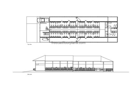 Cow Shed - Free CAD Drawings Cowshed Design, Minotti Furniture, Pool Houses Plans, House Plans Design, Cow Shed, Floor Plans House, One Storey House, Swimming Pool House, 2 Bedroom House Plans