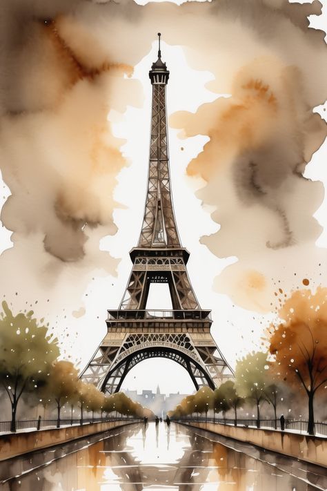 Build your own art collection! Use the code MOREART during checkout for 40% off when you buy 2 or more items! This is one piece in the Eiffel Tower Watercolor Painting Digital Art series created by Morris Digital Designs. This picture features a beautiful painting inspired by the Eiffel Tower. This piece is available as a downloadable wall art print. Your order will be for a digital item only. This picture is saved as a portrait with a 2x3 aspect ratio, 400 dpi, and is printable up to a max size Eiffel Tower Watercolor, Eiffel Tower Painting, Eiffel Tower Photography, Eiffel Tower Print, Pastel Sec, Paris Photography, Forest Landscape, Art Series, Beautiful Places To Visit