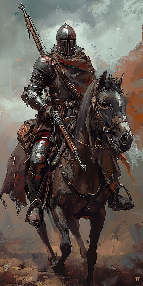 Medieval Knight Unit Card Drawing with AK47 Medieval Knight Drawing, Tactical Knight, Medieval Cavalry, Knight Artwork, Armour Fantasy, Castle Clipart, Knight Drawing, Inspirational Digital Art, Fantasy Battle