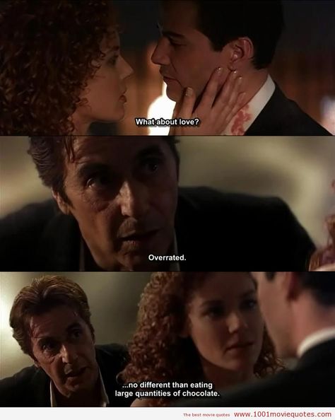 The Devils Advocate (1997) - Keanu Reeves Charlize Theron Al Pacino John Milton Devils Advocate, Devil’s Advocate, Advocate Quotes, Devils Advocate, Post Breakup, Best Movie Quotes, John Milton, The Devils, Film Quotes