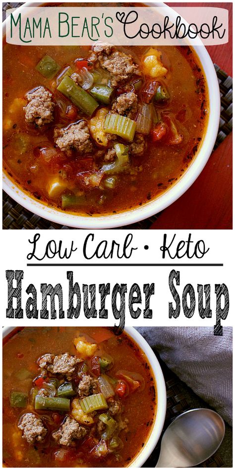 Hamburger Soup Keto, Low Carb Hamburger Soup, Low Carb Soups And Stews, Keto Hamburger Soup, Keto Meatball Soup, Keto Hamburger Meat Recipes, Keto Hamburger, Keto Soup Recipes, Keto Soups