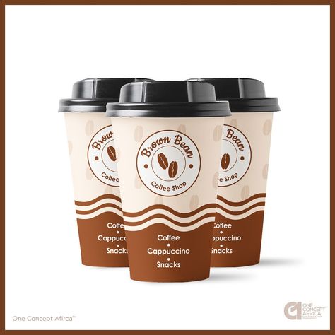 Brown Bean Coffee Shop Paper Cup Paper Coffee Cup Design Ideas, Coffee Art Painting, Coffee Cup Sleeves, Paper Coffee Cup, Coffee Cup Design, Creative Coffee, Visual Identity Design, Cup Sleeve, Coffee Shop Design