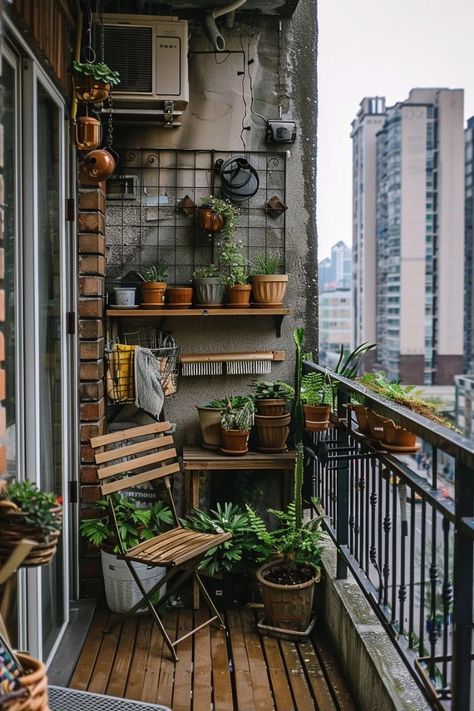 Korean Balcony, Korean Apartment, Apartment Aesthetic, Apartment Balconies, Master Bedrooms Decor, Small Balcony, Balcony Decor, Vertical Garden, Balcony